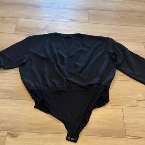Alfani Elegant Black Wrap Bodysuit